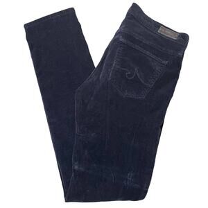 AG Adriano Goldschmied The Stevie Slim Straight Corduroy Pants Navy Blue USA 27R